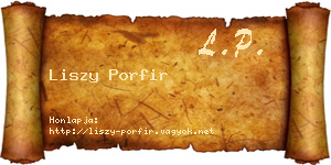 Liszy Porfir névjegykártya